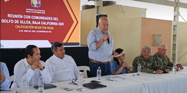 El gobernador Víctor Manuel Castro Cosío, reiteró su compromiso con los pescadores de la zona del Golfo de Ulloa para hacer un frente común en el que participen instancias de los tres órdenes de Gobierno, instituciones científicas y las Fuerzas Armadas para revertir la calificación negativa impuesta por la National Oceanic and Atmospheric Administration (NOAA por su siglas en inglés)-