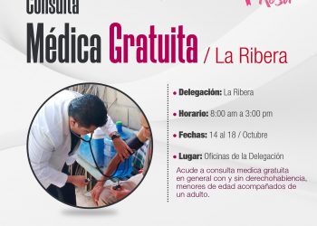 Ofrece Gobierno Municipal consultas médicas gratuitas en la Delegación de La Ribera