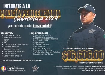 ANUNCIA SSPE RECLUTAMIENTO PARA ASPIRANTES A POLICÍA ESTATAL PENITENCIARIA
