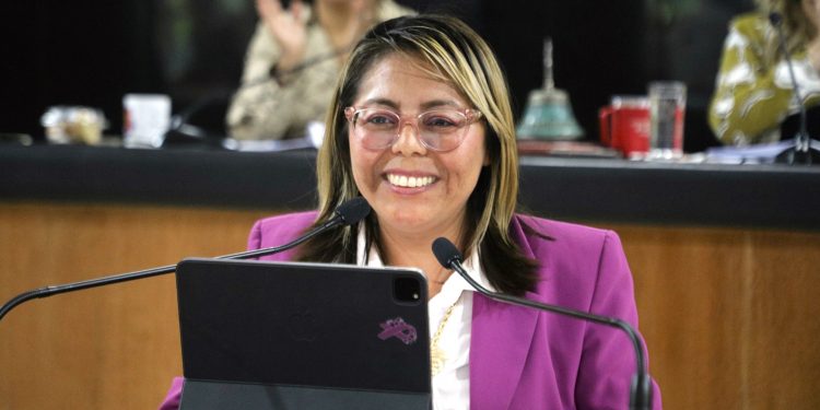 Exhorta el congreso a los cinco ayuntamientos y el sector privado a instalar la “Mesa Violeta” para erradicar la violencia hacia las mujeres, fue un punto de acuerdo propuesto por la diputada Teresita Valentín.