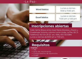 Invita SEDIF a inscribirse al curso de computación básica en el PEC Loma Linda