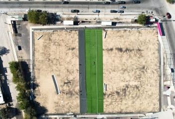 Anuncia SEPUIMM colocación de pasto sintético en campo ubicado en la colonia 20 de noviembre en La Paz
