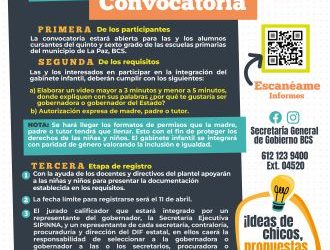 Invitan a niñas y niños de La Paz, a participar en Gabinete Infantil 2025