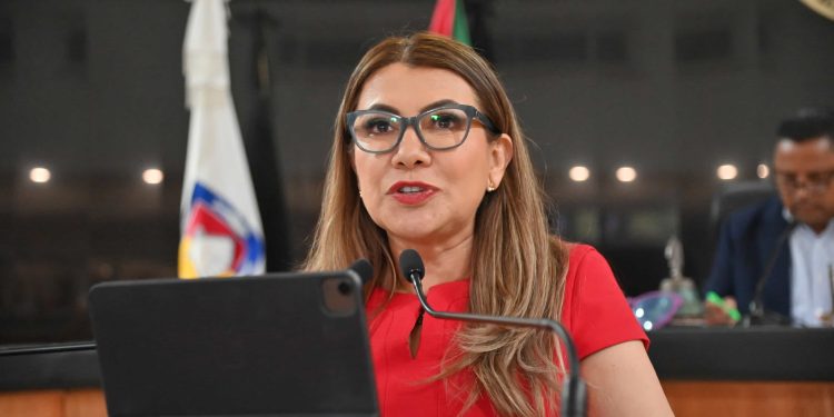 En el Congreso de BCS exige la diputada Lupita Saldaña auditoría en la inversión de la presa Buena Mujer en La Paz, BCS.
