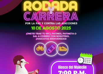 “Rodada y Carrera por la Paz y contra las Adicciones” se realizará el domingo 10 de agosto