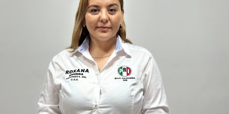 Presidenta del Comité Directivo Estatal del Partido Revolucionario Institucional en Baja California Sur, Roxana Higuera Espinoza.
