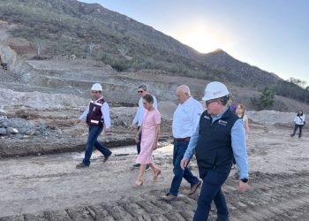 Supervisan Gobernador Víctor Manuel Castro Cosío y la Presidenta Claudia Sheinbaum avances de Presa El Novillo, obra histórica para garantizar el abasto de agua en La Paz