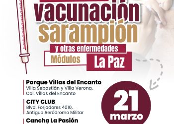 Instalará Salud estatal puestos de vacunación contra sarampión este fin de semana