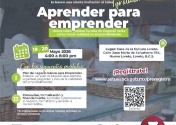 INVITAN AYUNTAMENTO DE LORETO Y SETUES AL TALLER GRATUITO “APRENDER PARA EMPRENDER”