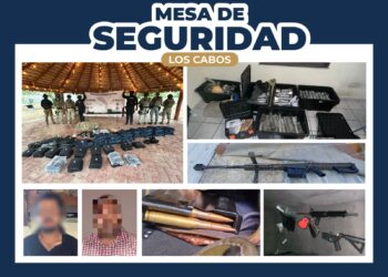 ASEGURA MESA ESTATAL DE SEGURIDAD EXPLOSIVOS, ARMAS, VEHÍCULOS, EQUIPO TÁCTICO Y GENERADORES DE VIOLENCIA EN LOS CABOS