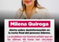 MILENA QUIROGA ALERTA SOBRE DESINFORMACIÓN EN LA RECTA FINAL DEL PROCESO INTERNO