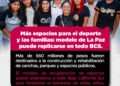 MÁS ESPACIOS PARA EL DEPORTE Y LAS FAMILIAS: MODELO DE LA PAZ PUEDE REPLICARSE EN TODO BCS