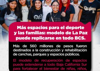 MÁS ESPACIOS PARA EL DEPORTE Y LAS FAMILIAS: MODELO DE LA PAZ PUEDE REPLICARSE EN TODO BCS
