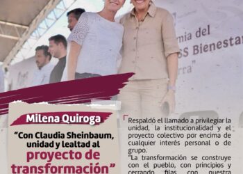 MILENA QUIROGA: “CON CLAUDIA SHEINBAUM, UNIDAD Y LEALTAD AL PROYECTO DE TRANSFORMACIÓN”