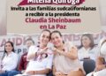 INVITA MILENA QUIROGA A LAS FAMILIAS SUDCALIFORNIANAS A RECIBIR A LA PRESIDENTA CLAUDIA SHEINBAUM EN LA PAZ