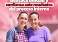 DESTACA MILENA QUIROGA UNIDAD Y CONFIANZA ANTE RESULTADOS DEL PROCESO INTERNO