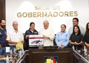 Atestigua Víctor Castro entrega de 112 distintivos para actividades de avistamiento y nado con tiburón ballena en La Paz